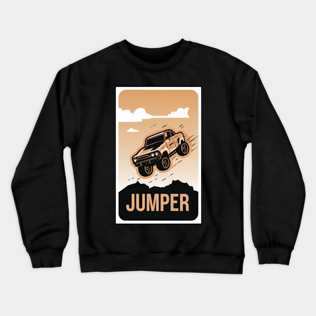 Jumper Racing Car Digital Art Crewneck Sweatshirt by Abeer Ahmad